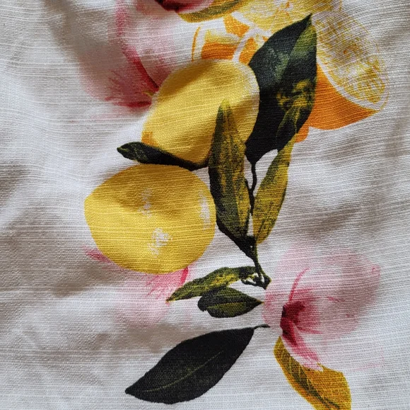 Eva Mendes New York & Company Lemon Floral Strapless Dress Midi Medium - Picture 3 of 7